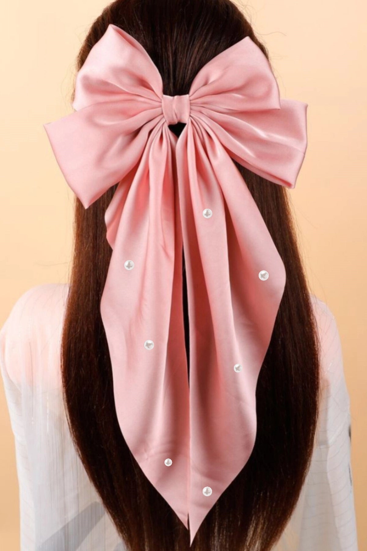 Large Satin Fabric Bow Hair Clip-LA-001-A