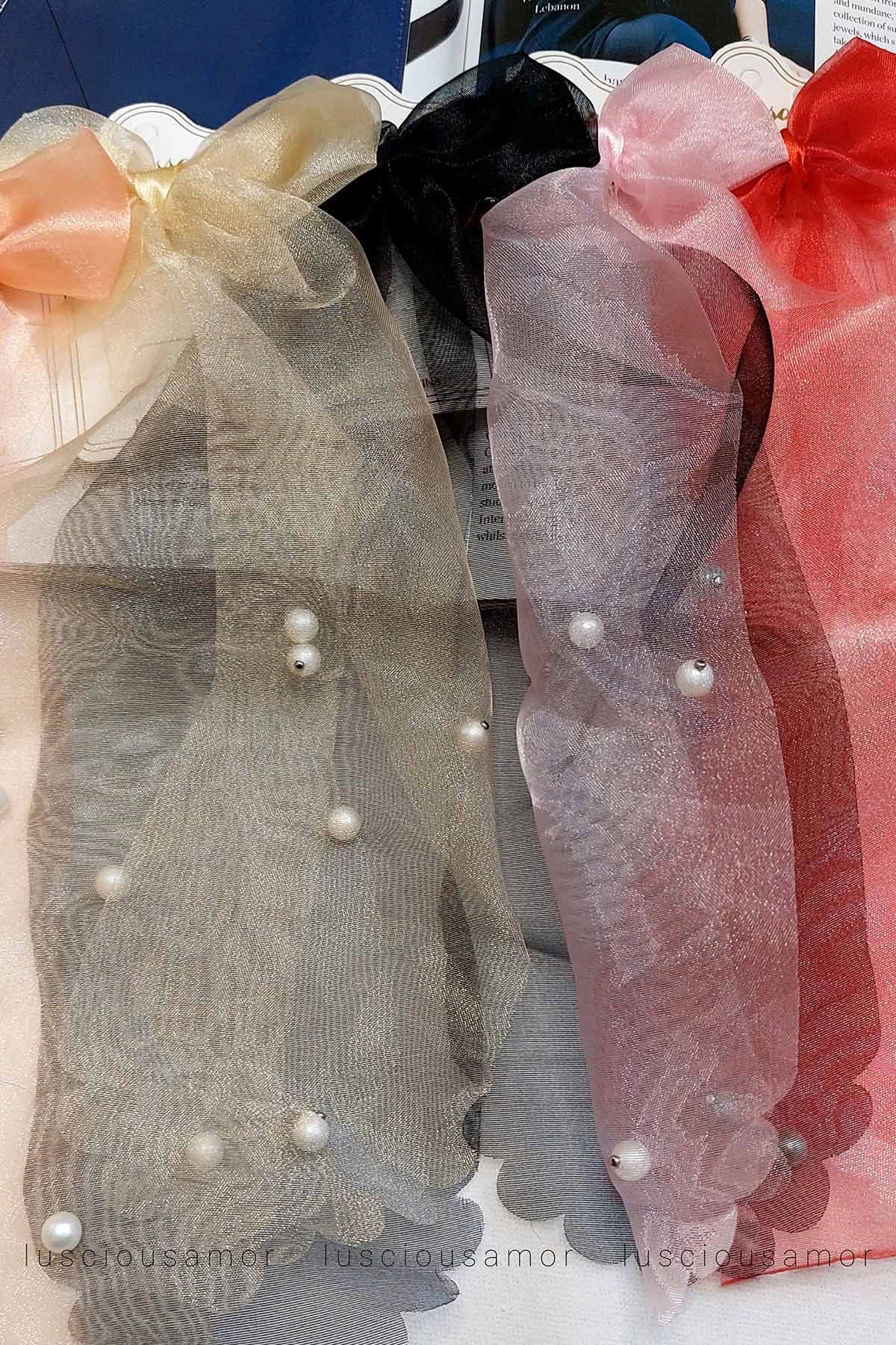 tissue Fabric Bow Hair Clip-LA001-B