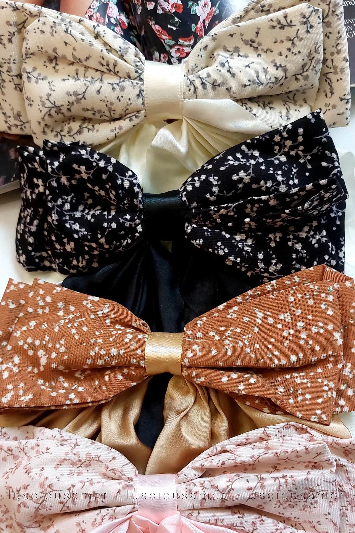Large Satin Fabric Bow Hair Clip-LA-001-C