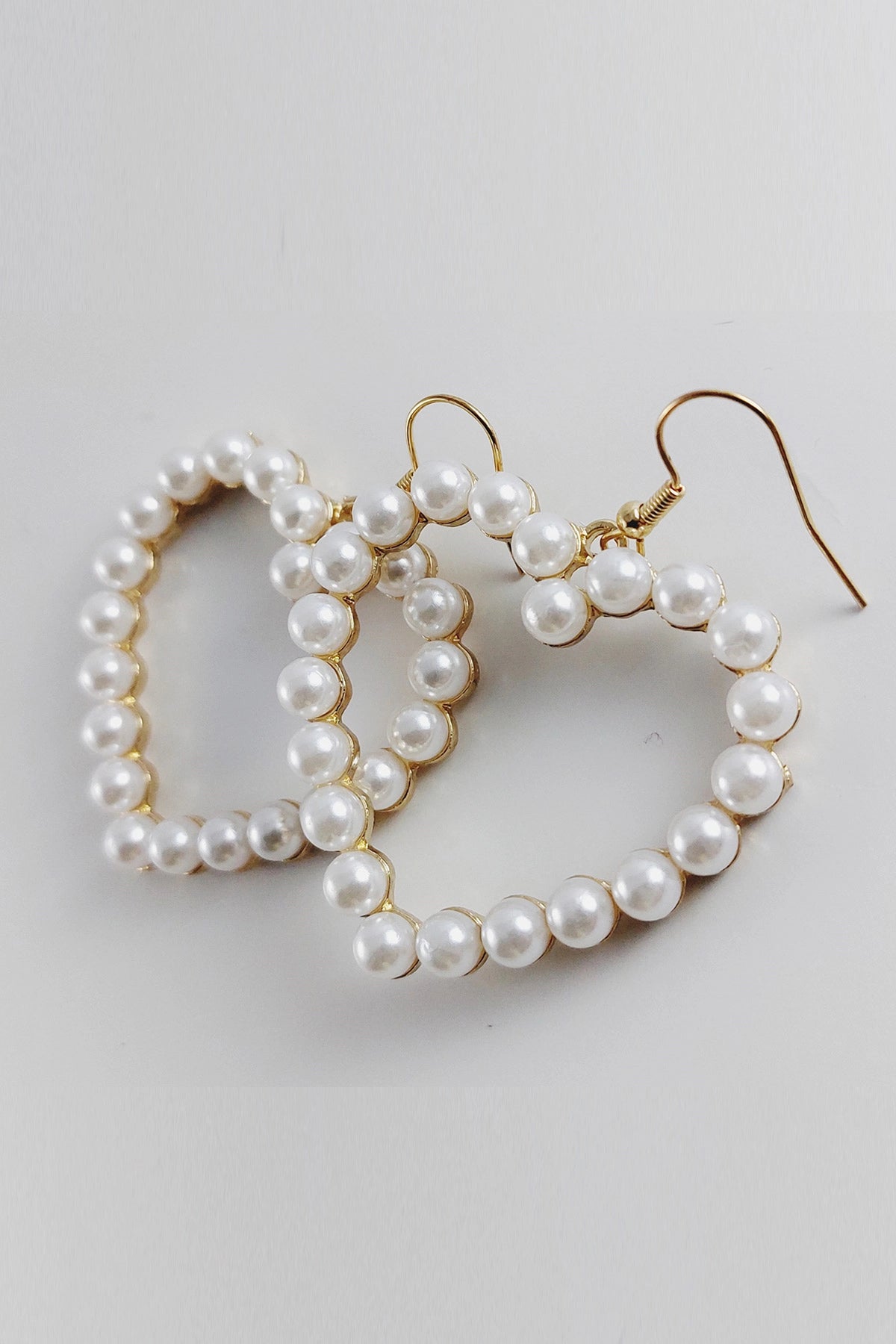 Heart shape pearls earrings LA001-6
