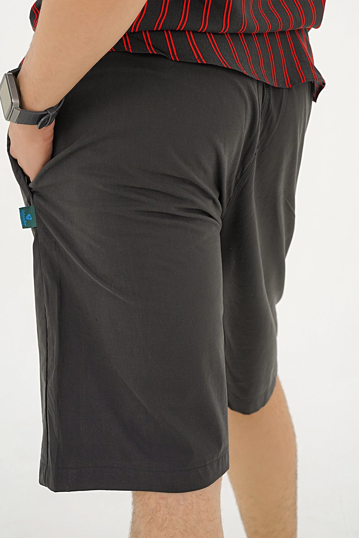 Islander Crimson Wave Stripe Shirt With Black Short(A007)