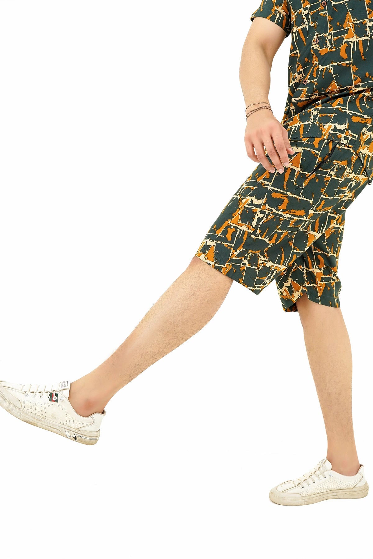 Islander Deep Reef Lines Shirt & Shorts Set For Men (A012)