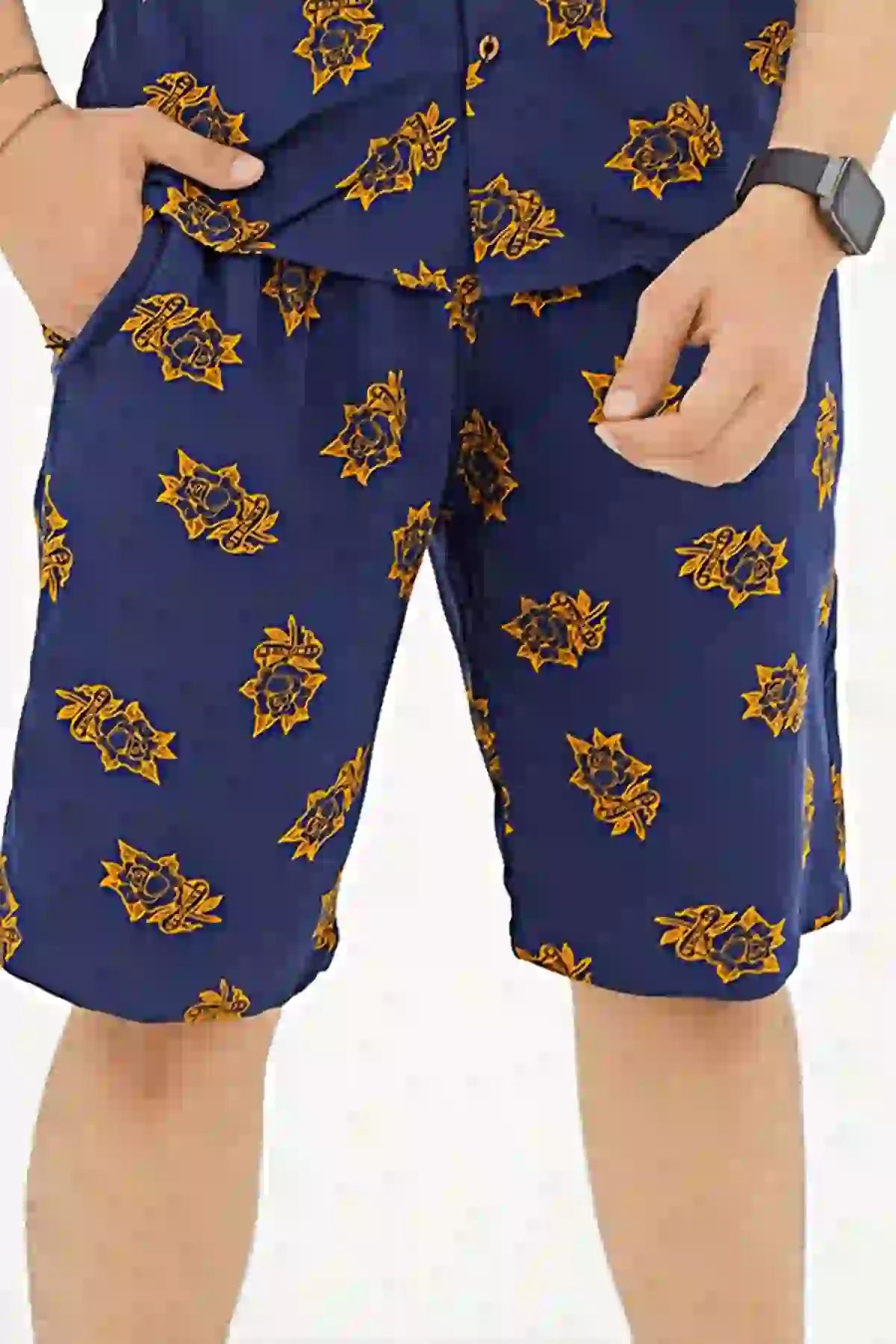 Islander Sunset Bloom Shirt & Shorts Set For Men (A001)