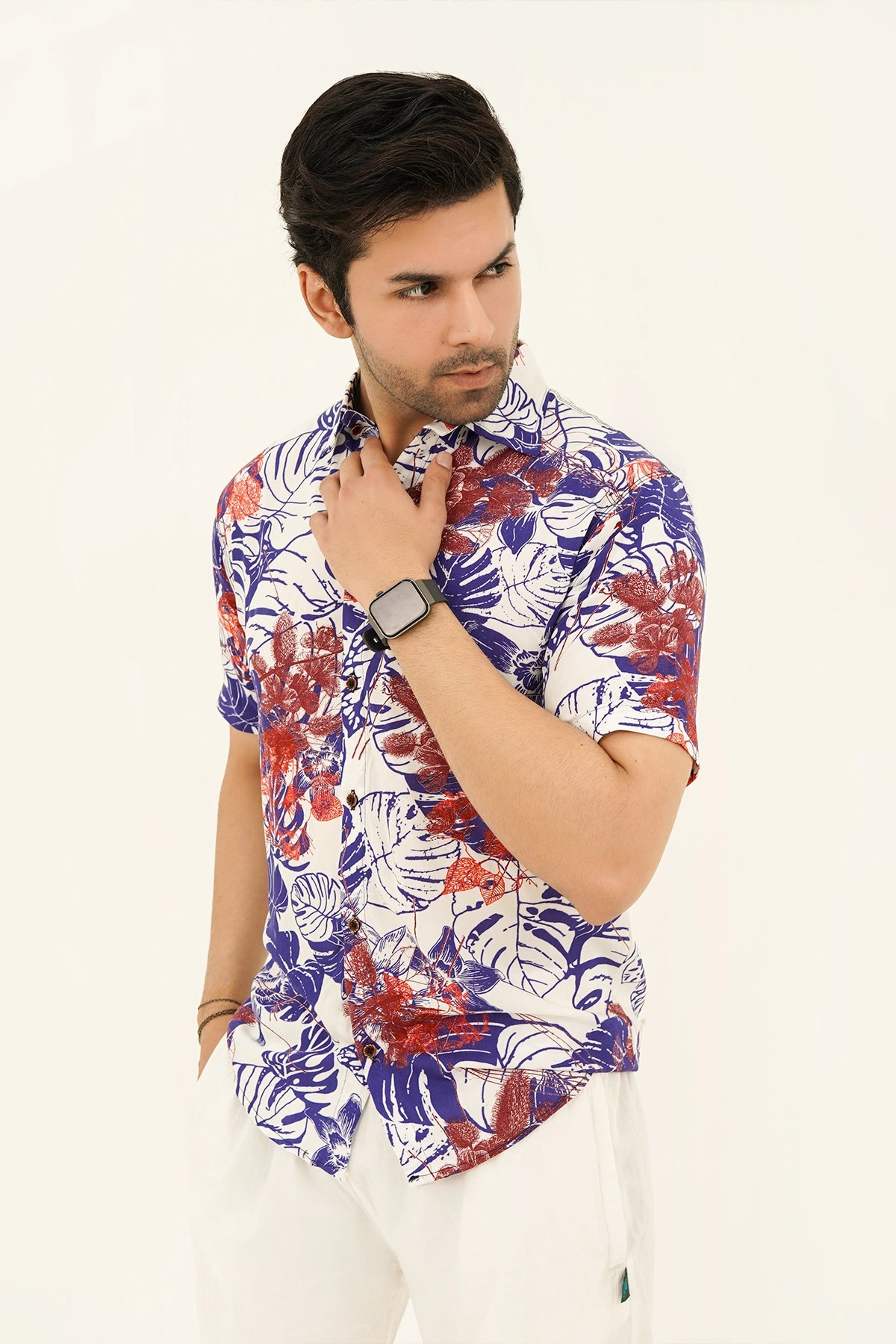 Islander Tropical Mist Shirt With Off White Short(A005)