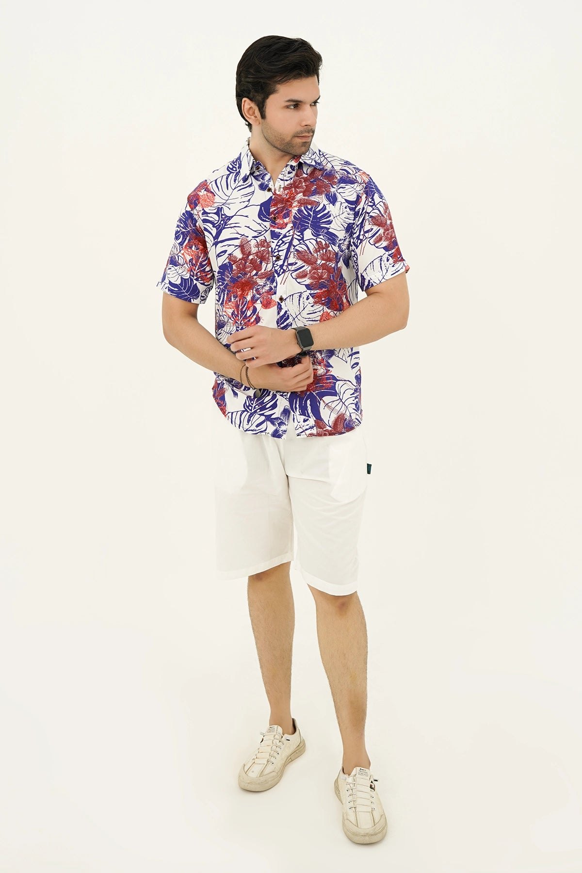 Islander Tropical Mist Shirt With Off White Short(A005)