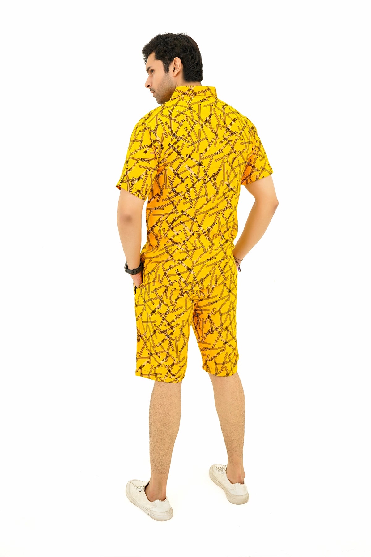 Islander Sandy Gridline Shirt & Shorts Set For Men (A011)