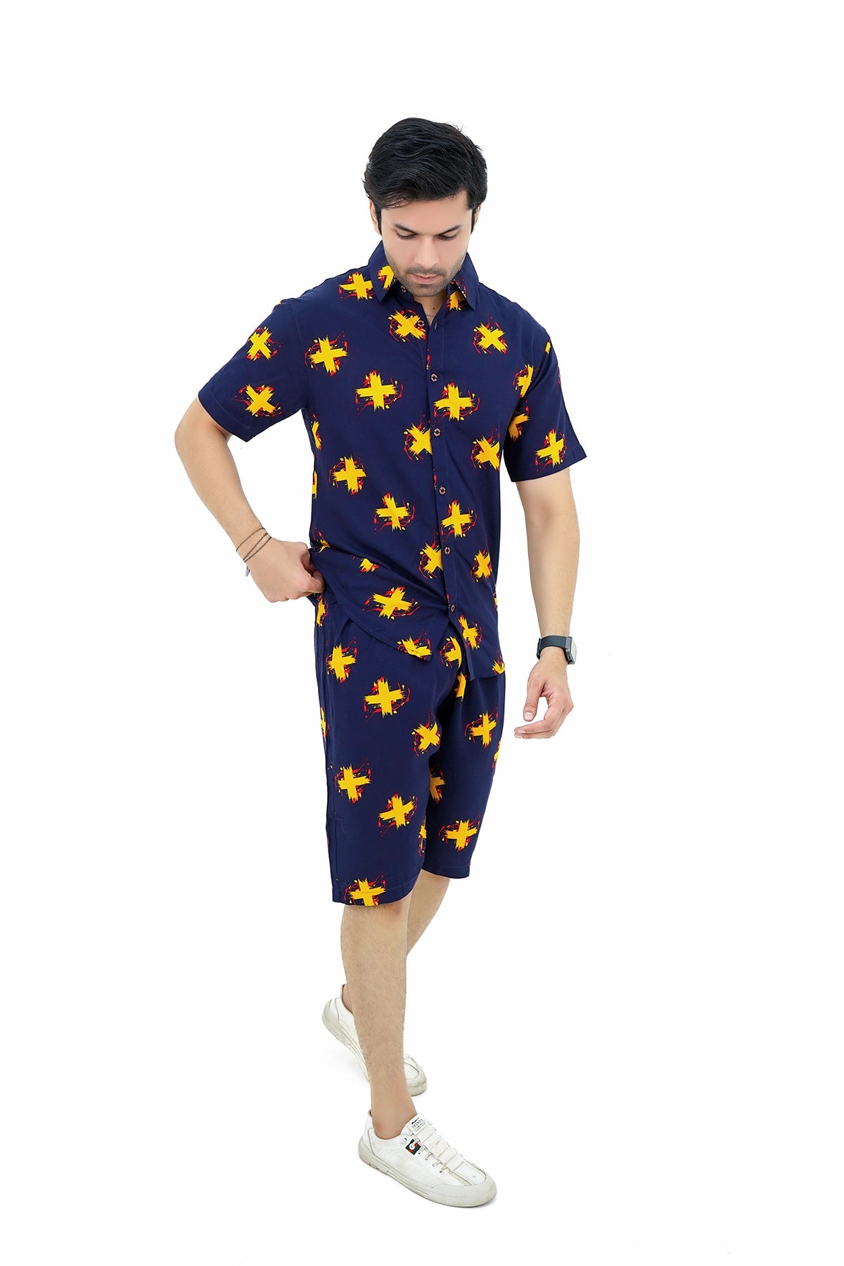 Islander Sunny Isles Shirt & Shorts Set For Men(A022)