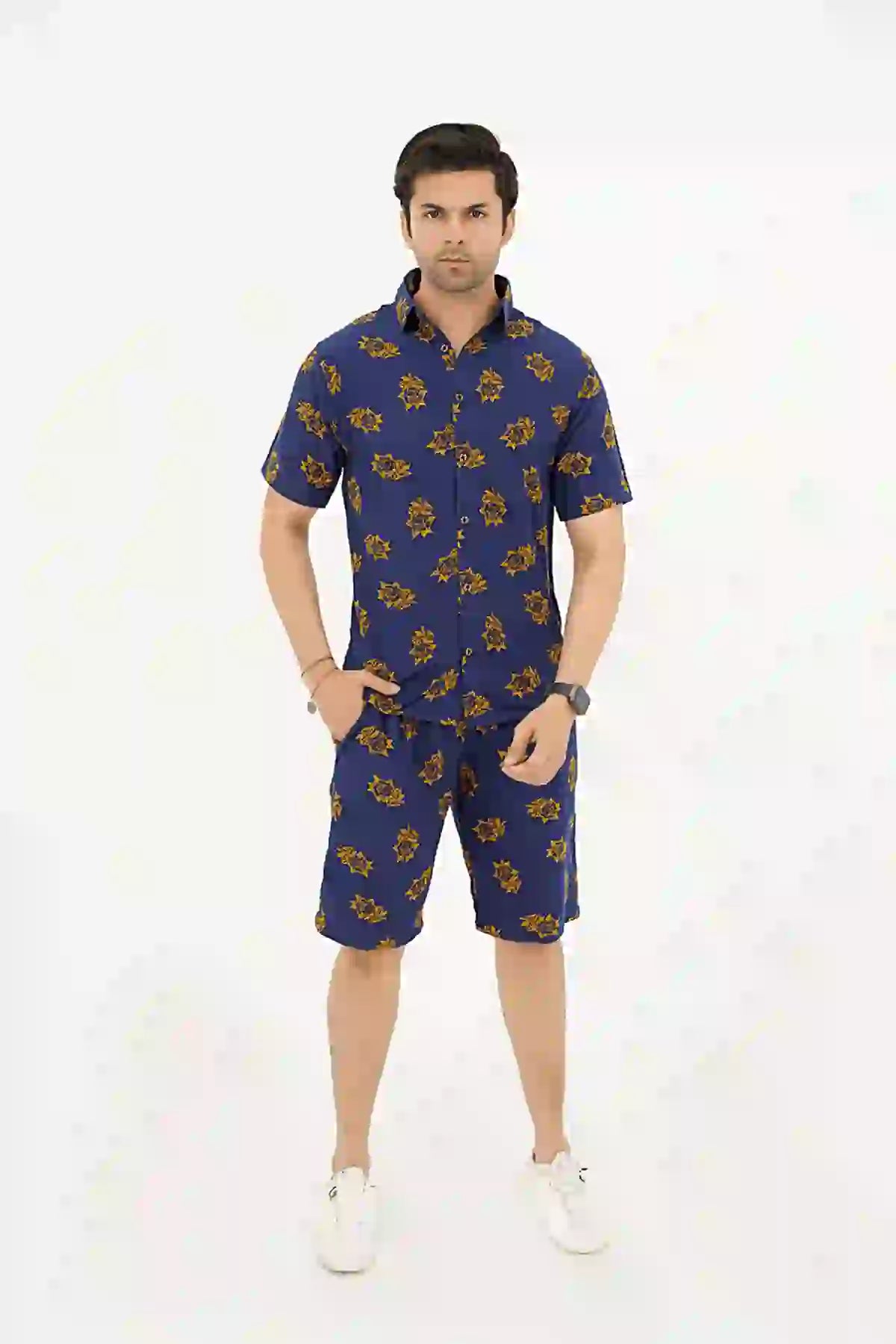 Islander Sunset Bloom Shirt & Shorts Set For Men (A001)