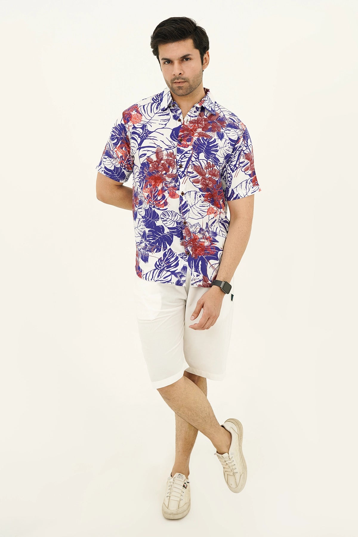 Islander Tropical Mist Shirt With Off White Short(A005)
