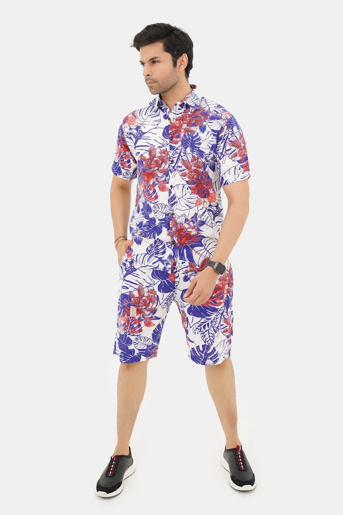 Islander Tropical Mist Shirt & Shorts Set For Men (A005)