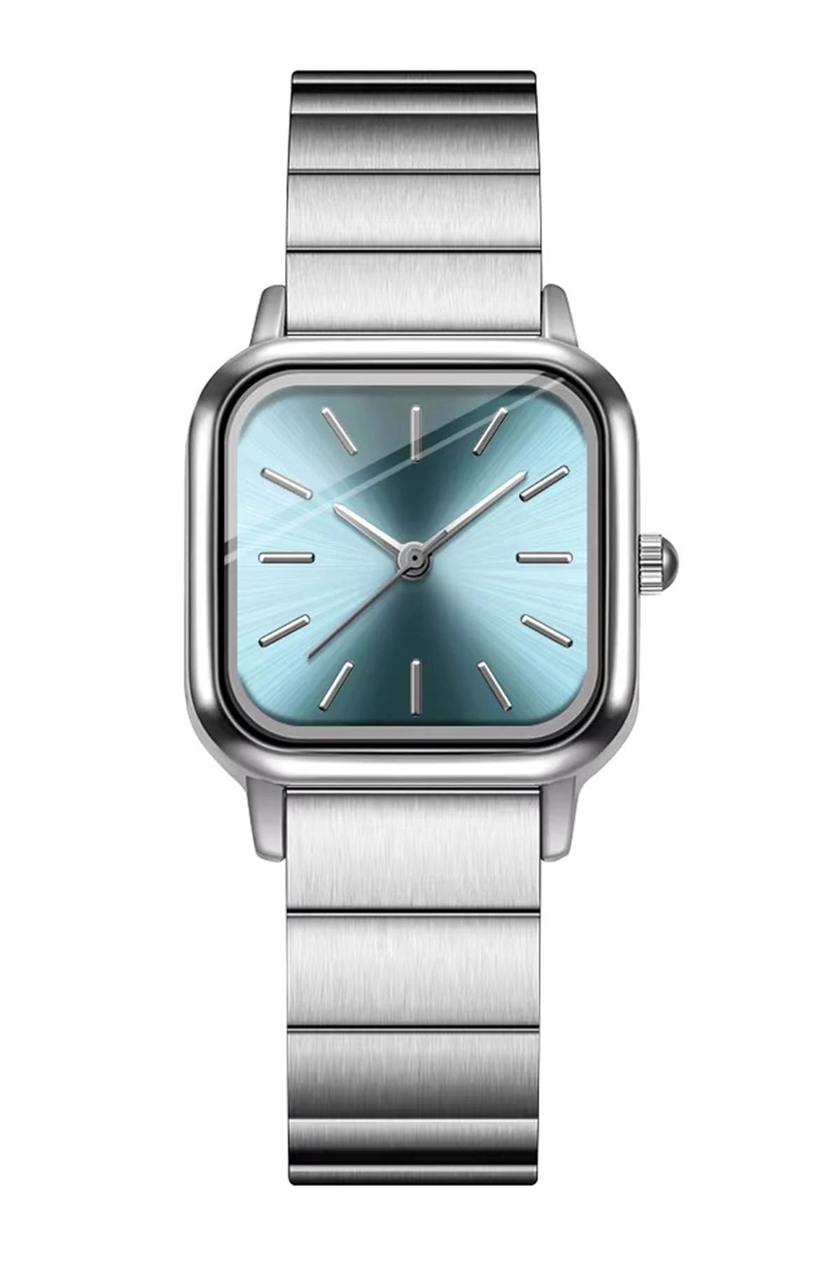 Luxury Stainless Steel Back Geneva Quartz Watch 3Bar Water Resistant Women Watch