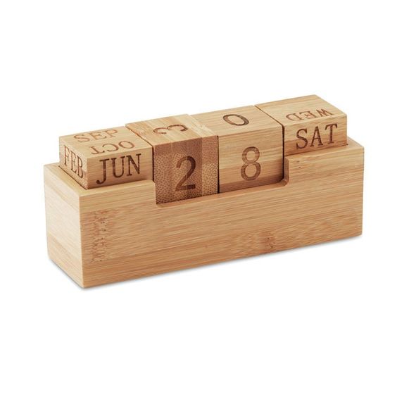 Premium Wooden Desk Calendar for Home & Office - Engraved Solid Wood