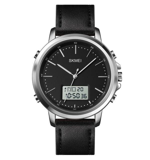 Skmei Men’s Fashion Digital Watch Analog Leather Multifunctional Waterproof Men’s Watch | Skemi Men Digital Analog Watch