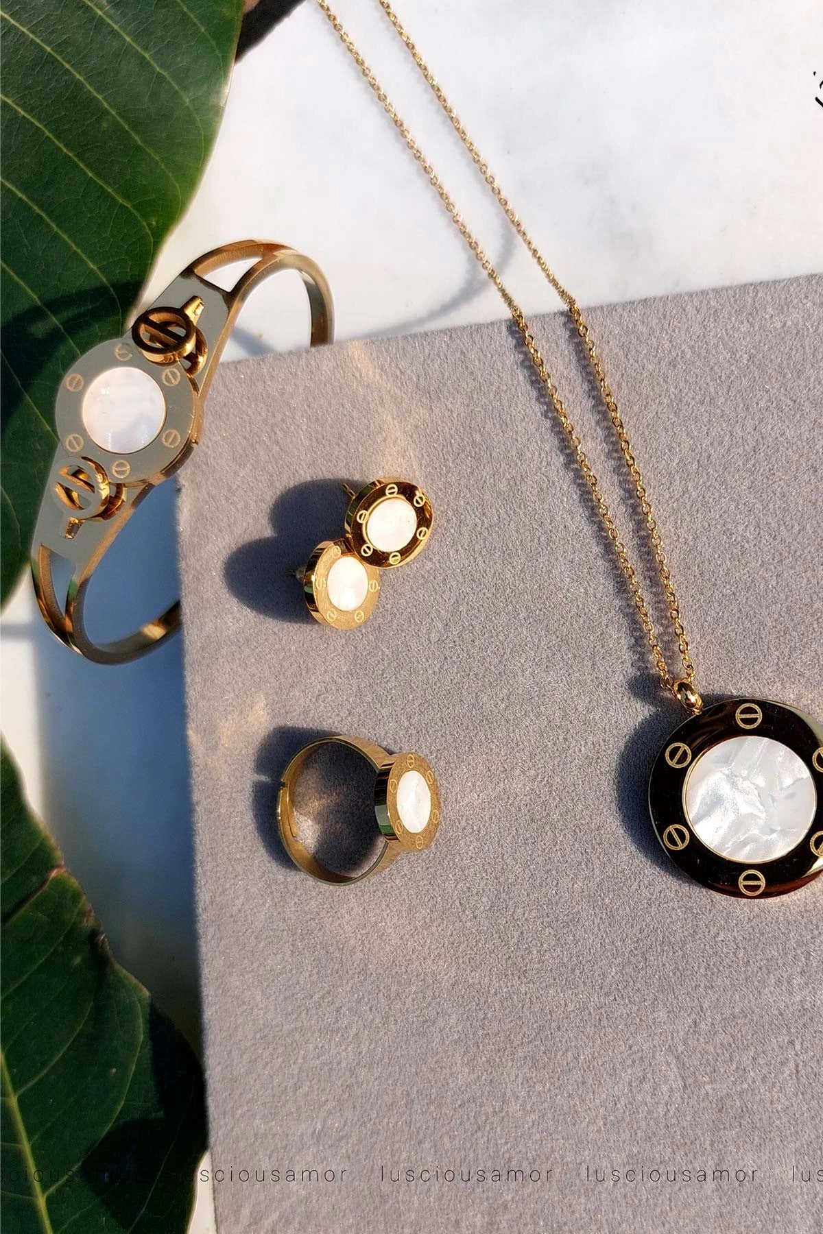 Stainless steel round stone set LA001-D