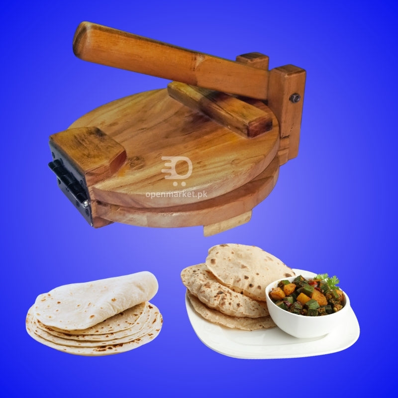 Handmade wooden roti maker for chapati and paratha preparation
