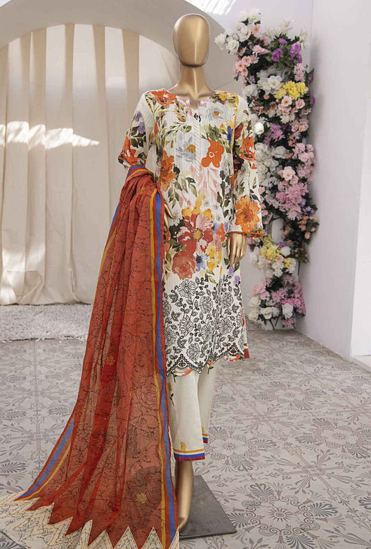 3 Piece Unstitched - Nayab Printkari Doriya Embroidered Suit