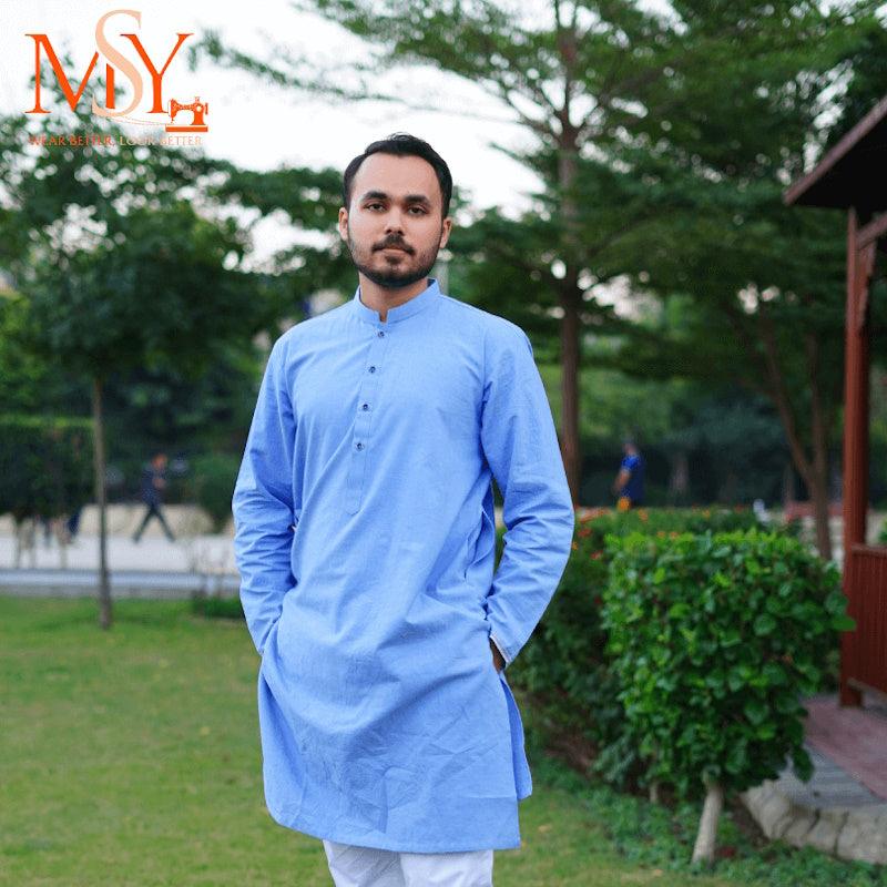 Kurta Khaddar Blue - Open Market Pakistan