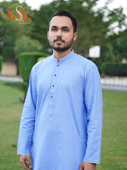 Kurta Khaddar Blue - Open Market Pakistan