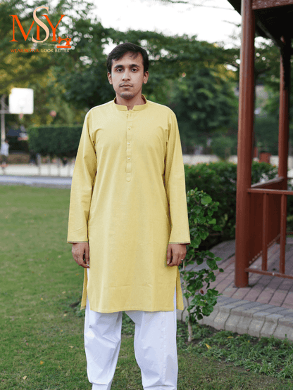 Kurta Khaddar Yellow - Open Market Pakistan