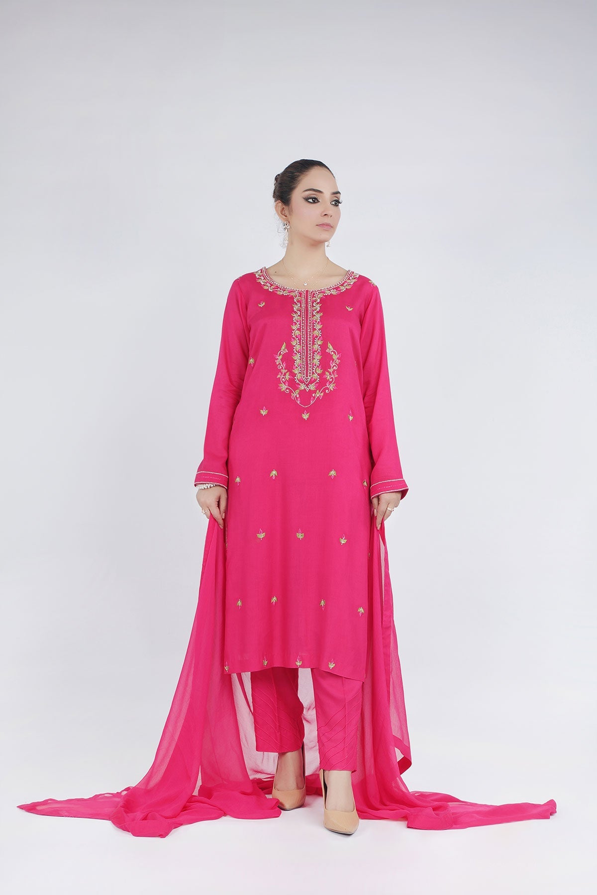 Hot pink chiffon hotsell