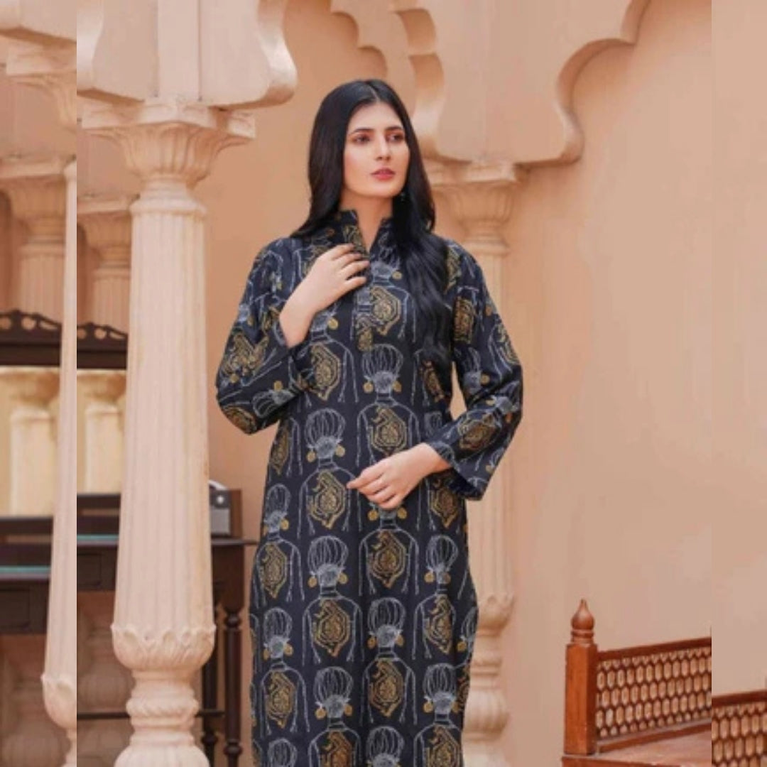 Striking Black Ethnic Brand Two-Piece Suits - Premium Linen Collection - Open Market Pakistan