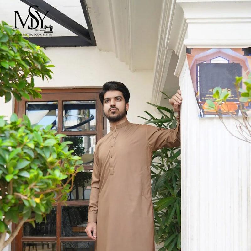 Shalwar Kurta - Coffee Brown - Open Market Pakistan