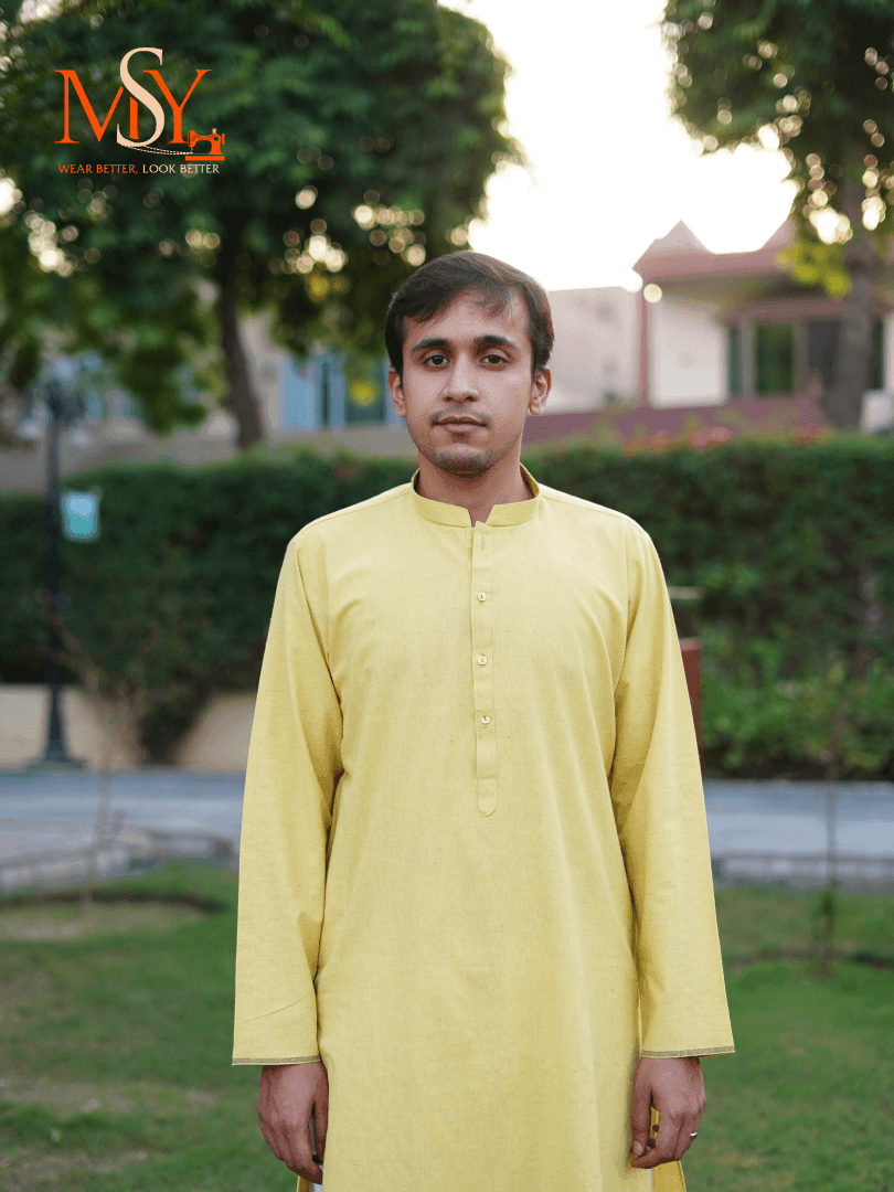 Kurta Khaddar Yellow - Open Market Pakistan