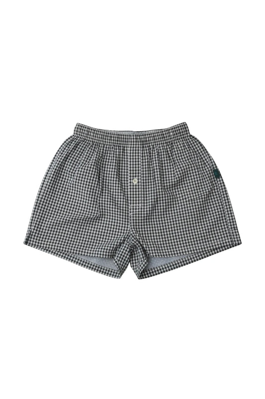 Black Grid Check Woven Boxer