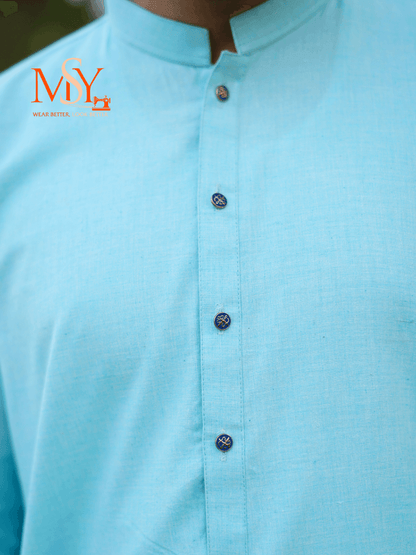 Kurta Khaddar Ice Blue - Open Market Pakistan