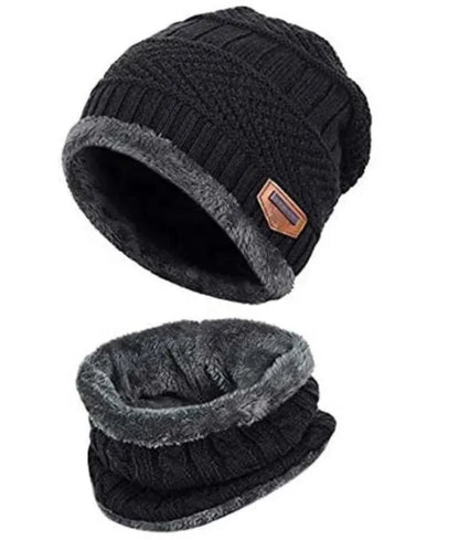 Coral Fleece Scarf Hats Winter Beanies Soft For Men’s And Women’s - Open Market Pakistan