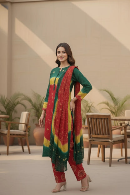 Multani Chunri 3 Piece Suits - Traditional & Elegant