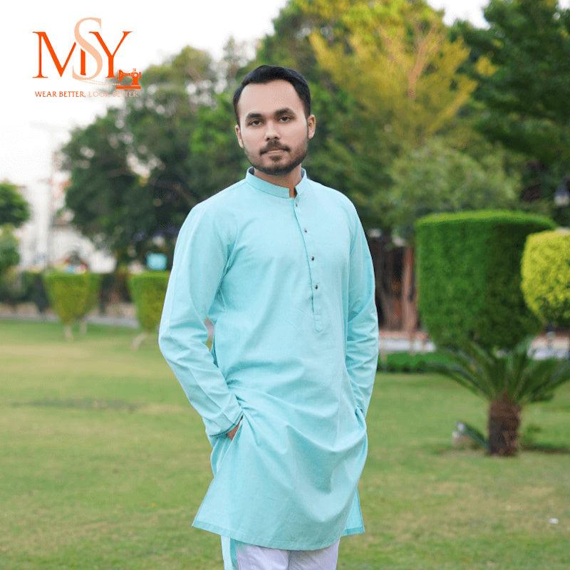 Kurta Khaddar Ice Blue - Open Market Pakistan