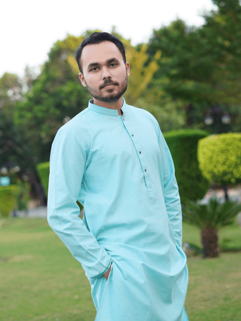 Kurta Khaddar Ice Blue - Open Market Pakistan