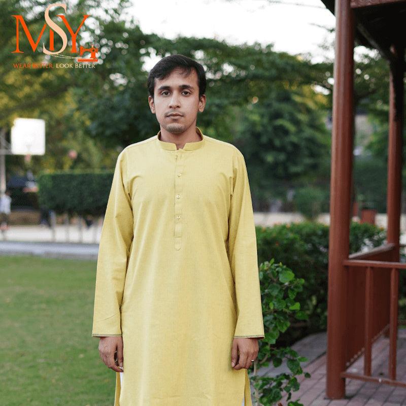 Kurta Khaddar Yellow - Open Market Pakistan