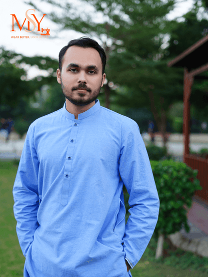 Kurta Khaddar Blue - Open Market Pakistan