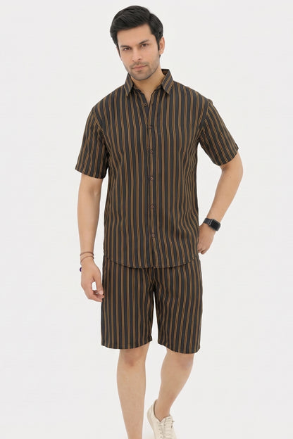 A009 – Midnight Stripe Casual Set