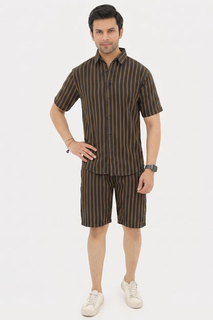 A009 – Midnight Stripe Casual Set