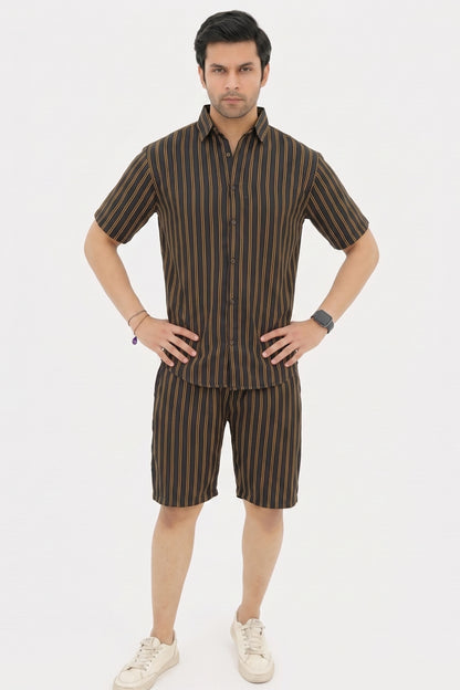 A009 – Midnight Stripe Casual Set