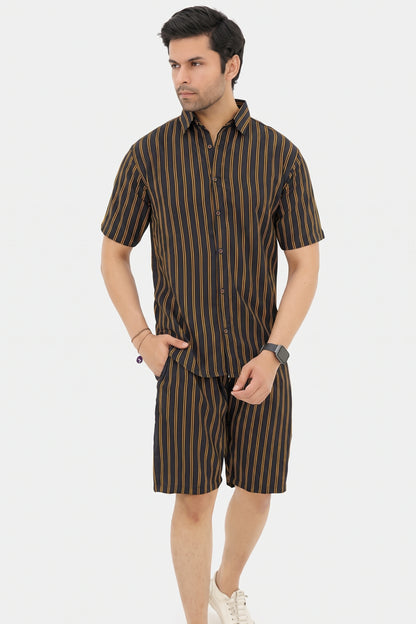 A009 – Midnight Stripe Casual Set