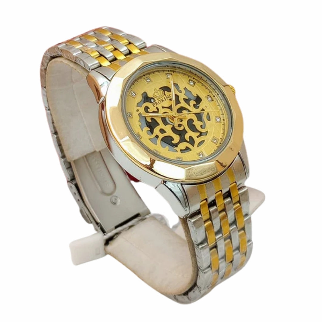 A+ Proking Quartz Two Tone Chain Style Watch - Open Market Pakistan