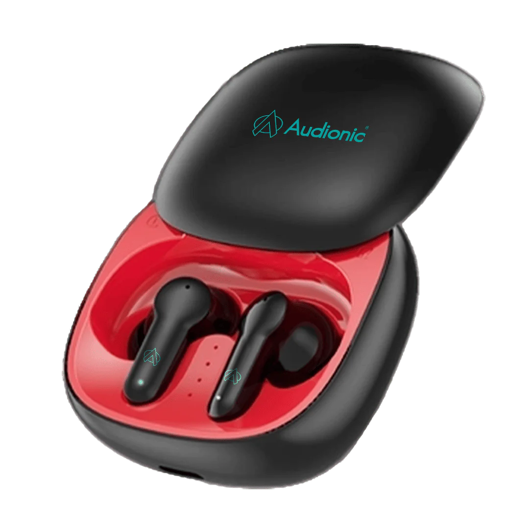 Audionic Airbud 550 (original) Quad MIC ENC Earbuds, Gaming Mode, IPx4 Water Proof TWS Wireless Earbuds With 26 Hour Playtime