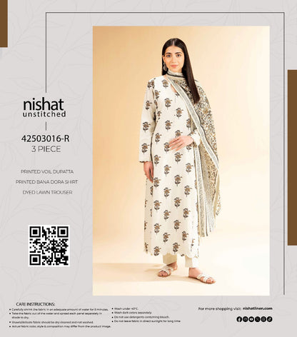 Nishat 3 piece printed Doriya Lawn
