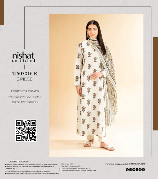 Nishat 3 piece printed Doriya Lawn