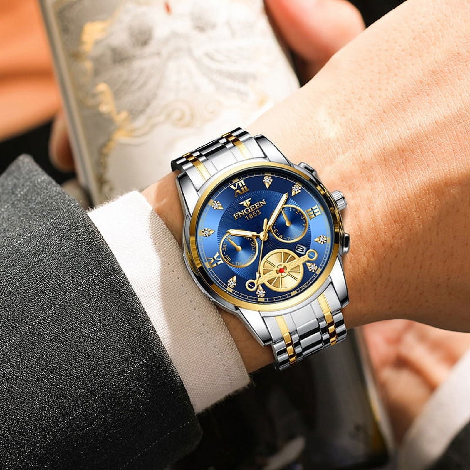 FNGEEN Luxury watch blue dial Open Market