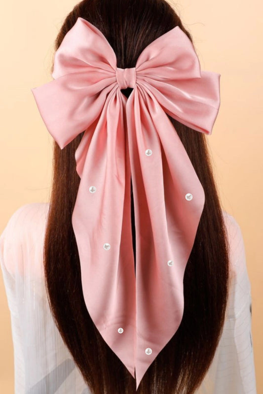 Large Satin Fabric Bow Hair Clip-LA-001-A