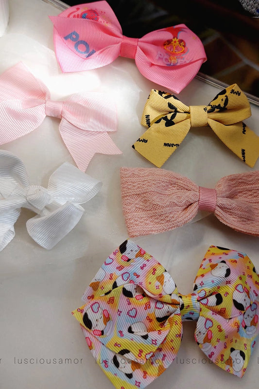 Satin Fabric Bow Hair Clip-LA001-D