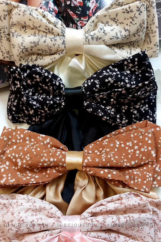 Large Satin Fabric Bow Hair Clip-LA-001-C