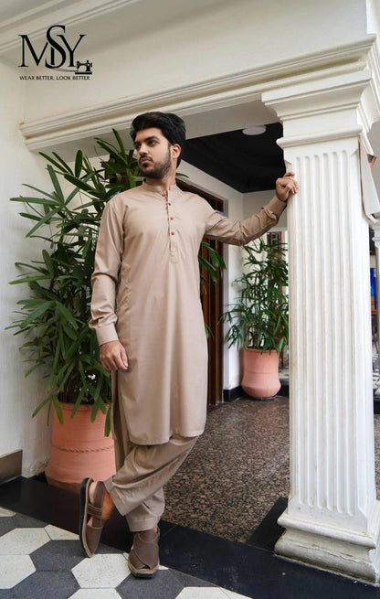 Shalwar Kurta - Mushroom - Open Market Pakistan