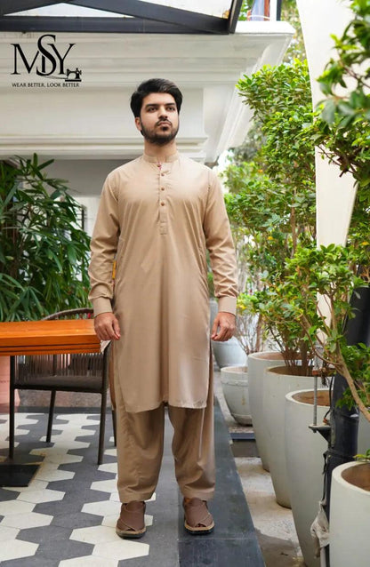 Shalwar Kurta - Mushroom - Open Market Pakistan