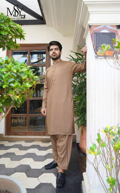 Shalwar Kurta - Coffee Brown - Open Market Pakistan